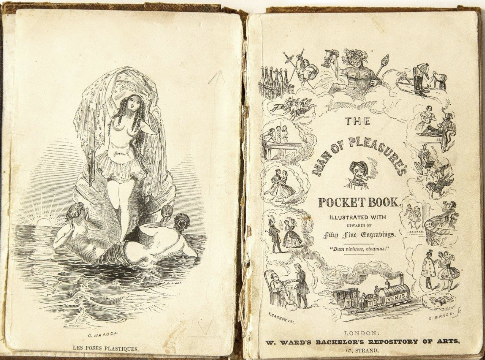 pocket guide to london's prostitutes - Man Of The Pleasures Pocket Book. Illustrated With Filty fine Engravings. "Dam rinimus, rinamas." Les Poses Plastiques. London W. Ward'S Bachelor'S Repository Of Arts, Strand.